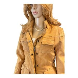 VTG Banana Republic BOHO Woman’s Tan Buttery leather  Utility jacket sz M